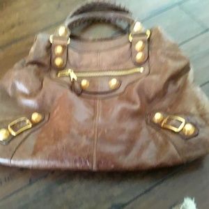 Balenciaga Brown bag with gold hardware